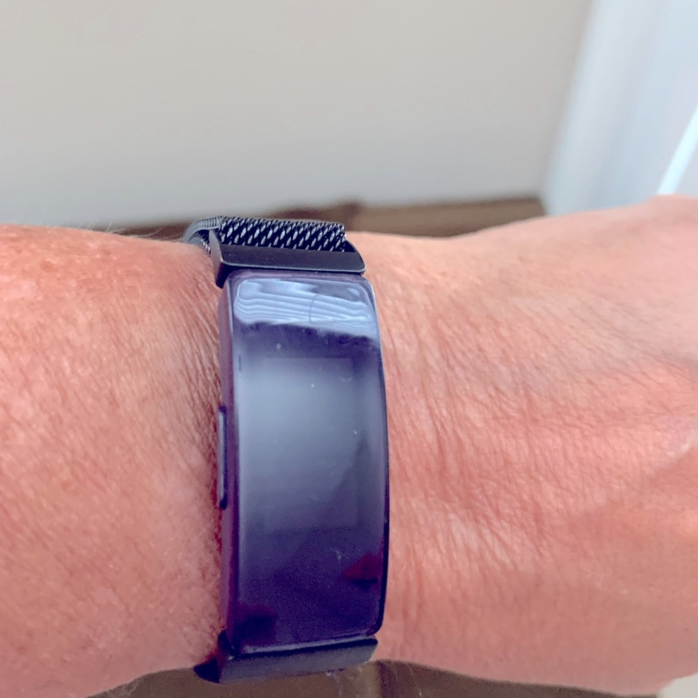 Fitbit Inspire 2 with black magnetic mesh band